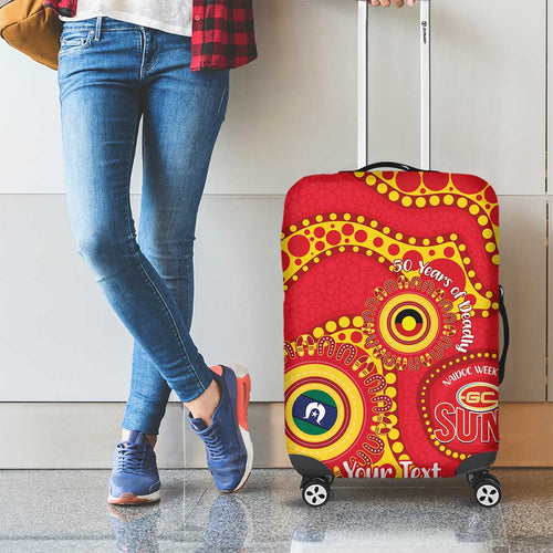 Suns NAIDOC Week 2026 Personalised Luggage Cover 50 Years of Deadly Aboriginal Art
