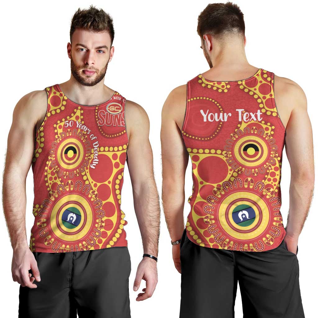 Suns NAIDOC Week 2026 Personalised Men Tank Top 50 Years of Deadly Aboriginal Art