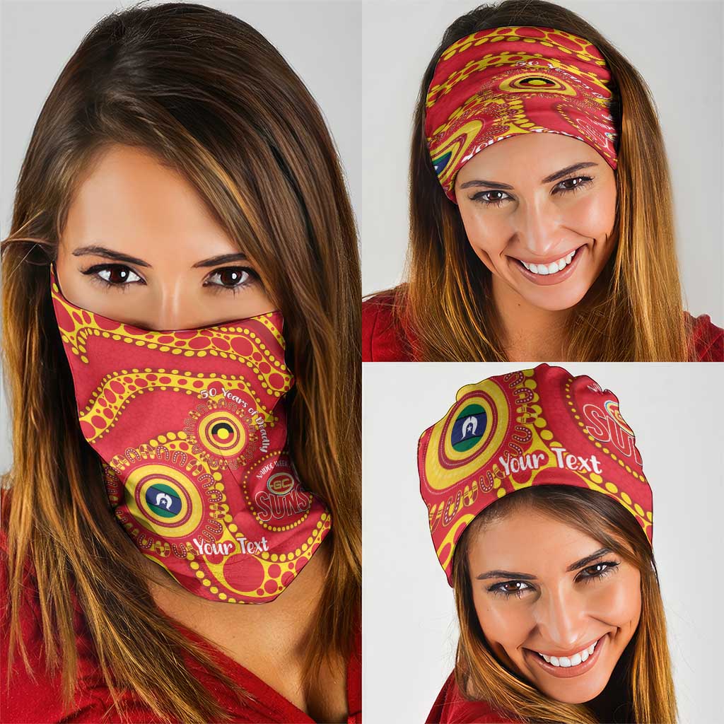 Suns NAIDOC Week 2026 Personalised Neck Gaiter 50 Years of Deadly Aboriginal Art