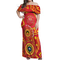 Suns NAIDOC Week 2026 Personalised Off Shoulder Maxi Dress 50 Years of Deadly Aboriginal Art