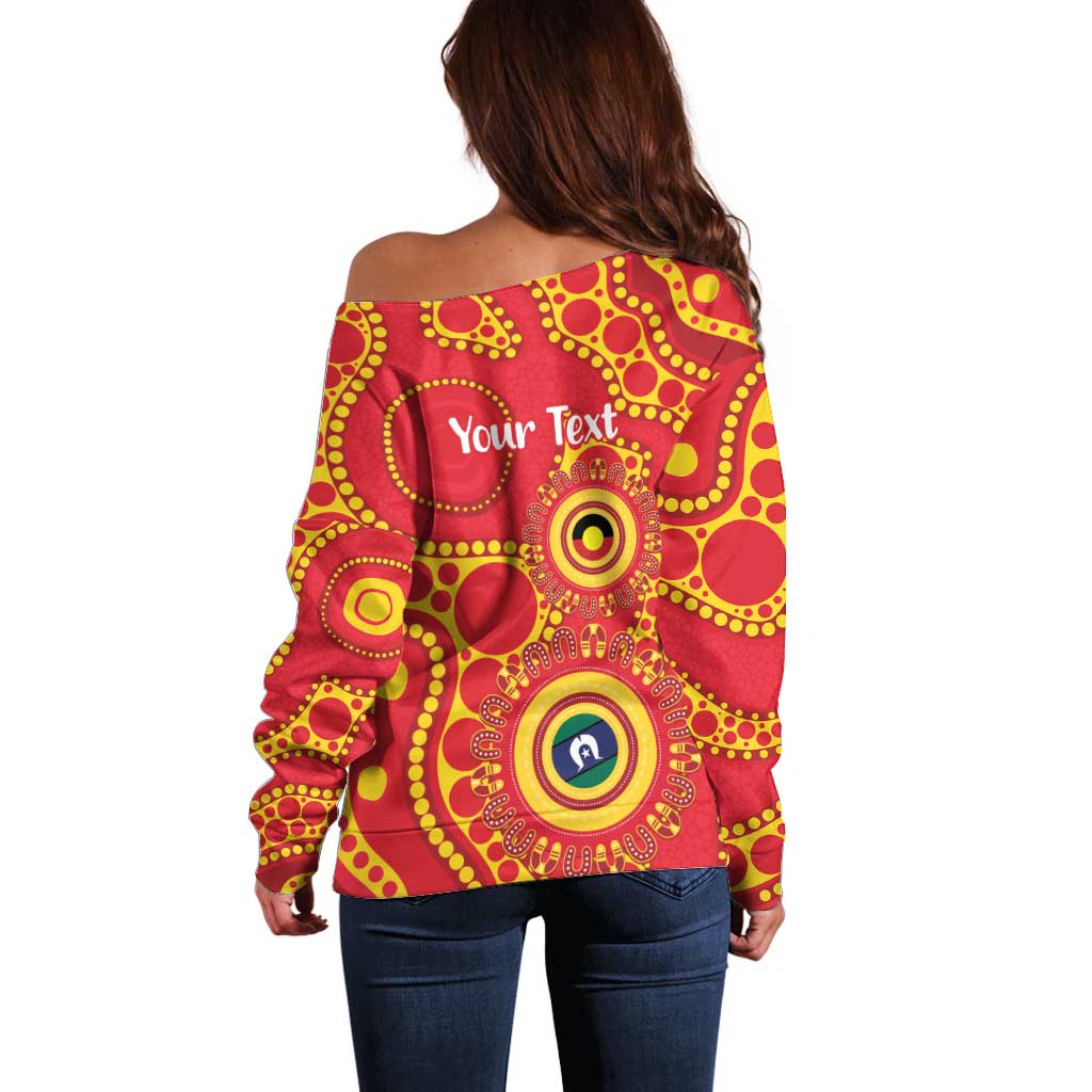 Suns NAIDOC Week 2026 Personalised Off Shoulder Sweater 50 Years of Deadly Aboriginal Art