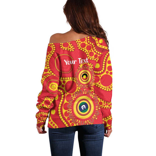 Suns NAIDOC Week 2026 Personalised Off Shoulder Sweater 50 Years of Deadly Aboriginal Art