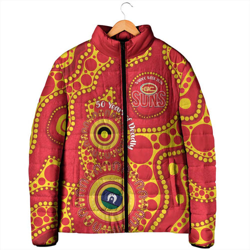 Suns NAIDOC Week 2026 Personalised Padded Jacket 50 Years of Deadly Aboriginal Art