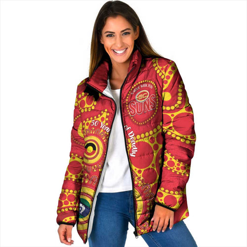 Suns NAIDOC Week 2026 Personalised Padded Jacket 50 Years of Deadly Aboriginal Art