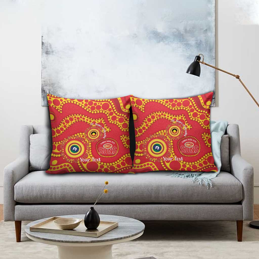 Suns NAIDOC Week 2026 Personalised Pillow Cover 50 Years of Deadly Aboriginal Art