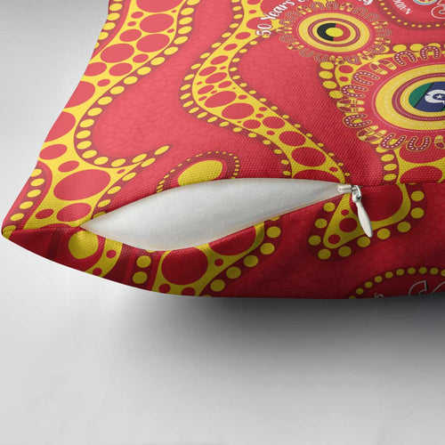 Suns NAIDOC Week 2026 Personalised Pillow Cover 50 Years of Deadly Aboriginal Art
