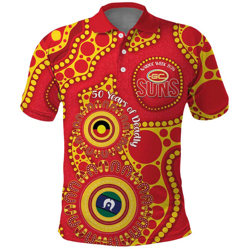 Suns NAIDOC Week 2026 Personalised Polo Shirt 50 Years of Deadly Aboriginal Art