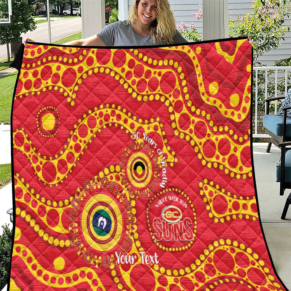 Suns NAIDOC Week 2026 Personalised Quilt 50 Years of Deadly Aboriginal Art