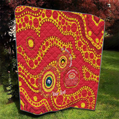 Suns NAIDOC Week 2026 Personalised Quilt 50 Years of Deadly Aboriginal Art