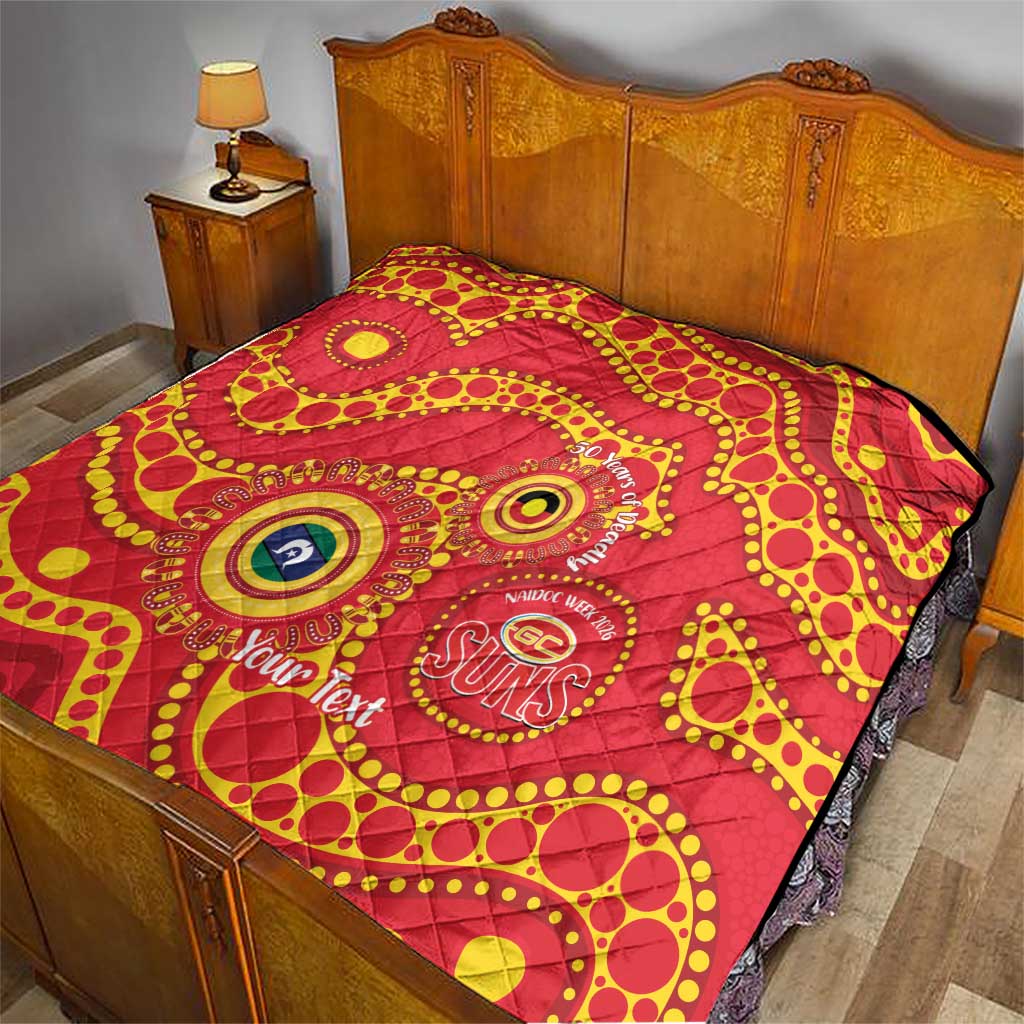 Suns NAIDOC Week 2026 Personalised Quilt 50 Years of Deadly Aboriginal Art