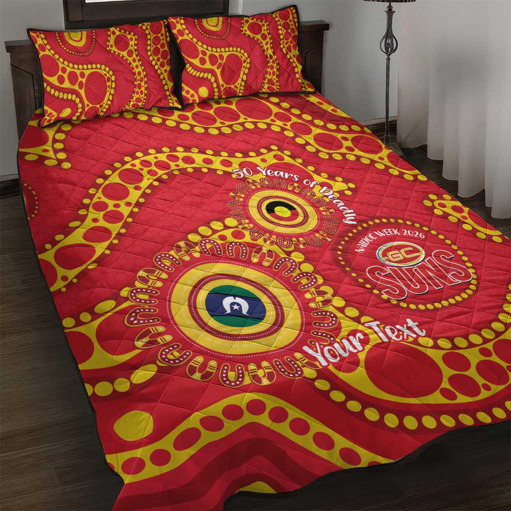 Suns NAIDOC Week 2026 Personalised Quilt Bed Set 50 Years of Deadly Aboriginal Art