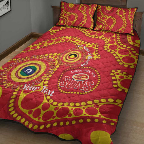 Suns NAIDOC Week 2026 Personalised Quilt Bed Set 50 Years of Deadly Aboriginal Art