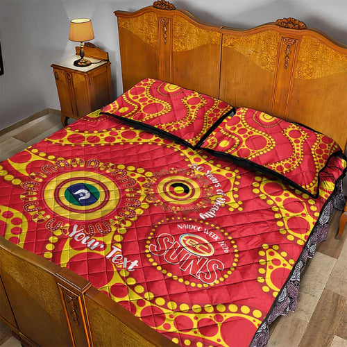 Suns NAIDOC Week 2026 Personalised Quilt Bed Set 50 Years of Deadly Aboriginal Art