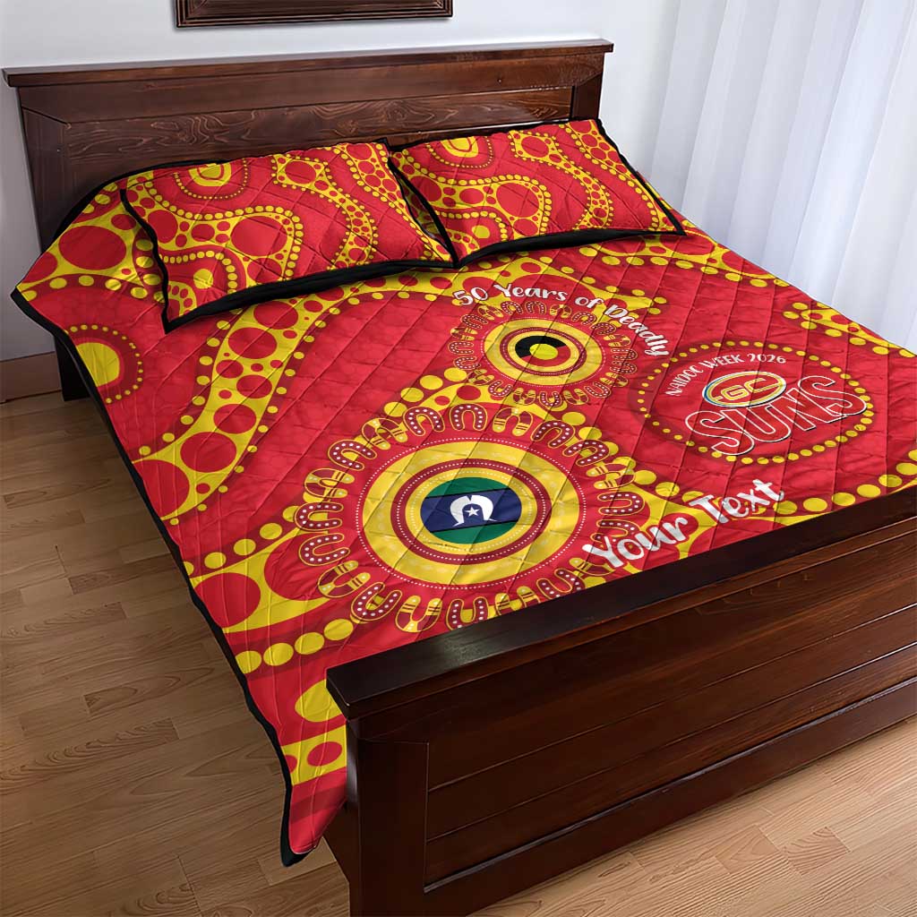 Suns NAIDOC Week 2026 Personalised Quilt Bed Set 50 Years of Deadly Aboriginal Art