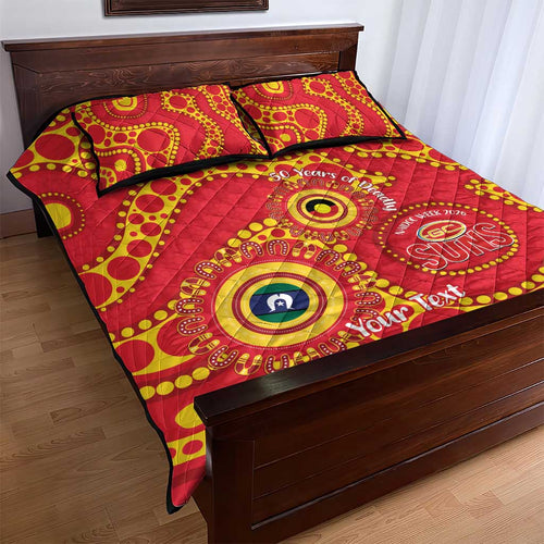 Suns NAIDOC Week 2026 Personalised Quilt Bed Set 50 Years of Deadly Aboriginal Art