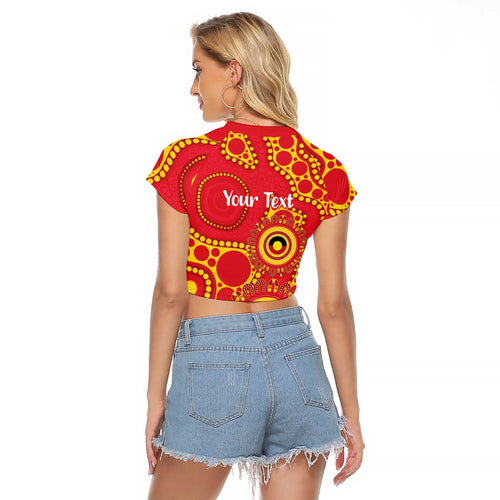 Suns NAIDOC Week 2026 Personalised Raglan Cropped T Shirt 50 Years of Deadly Aboriginal Art