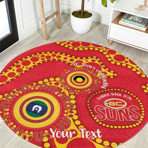 Suns NAIDOC Week 2026 Personalised Round Carpet 50 Years of Deadly Aboriginal Art