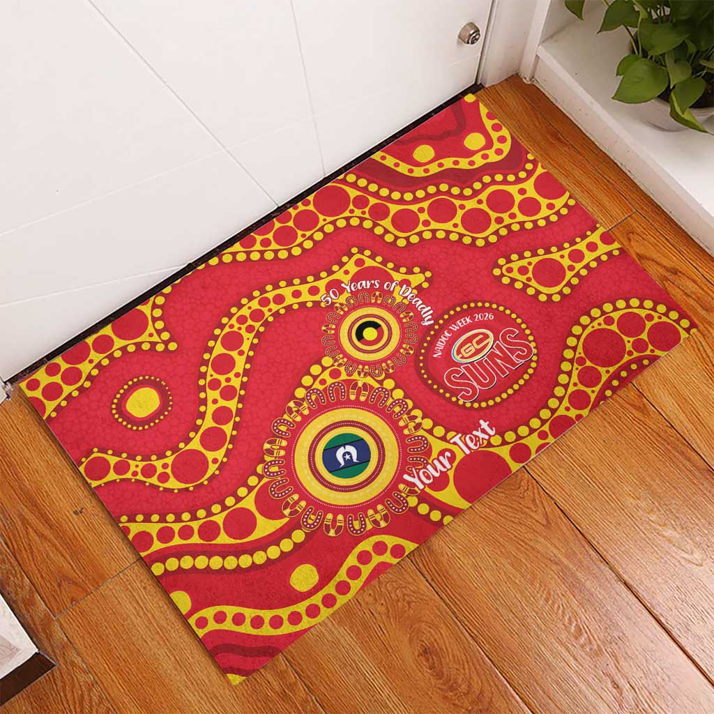 Suns NAIDOC Week 2026 Personalised Rubber Doormat 50 Years of Deadly Aboriginal Art