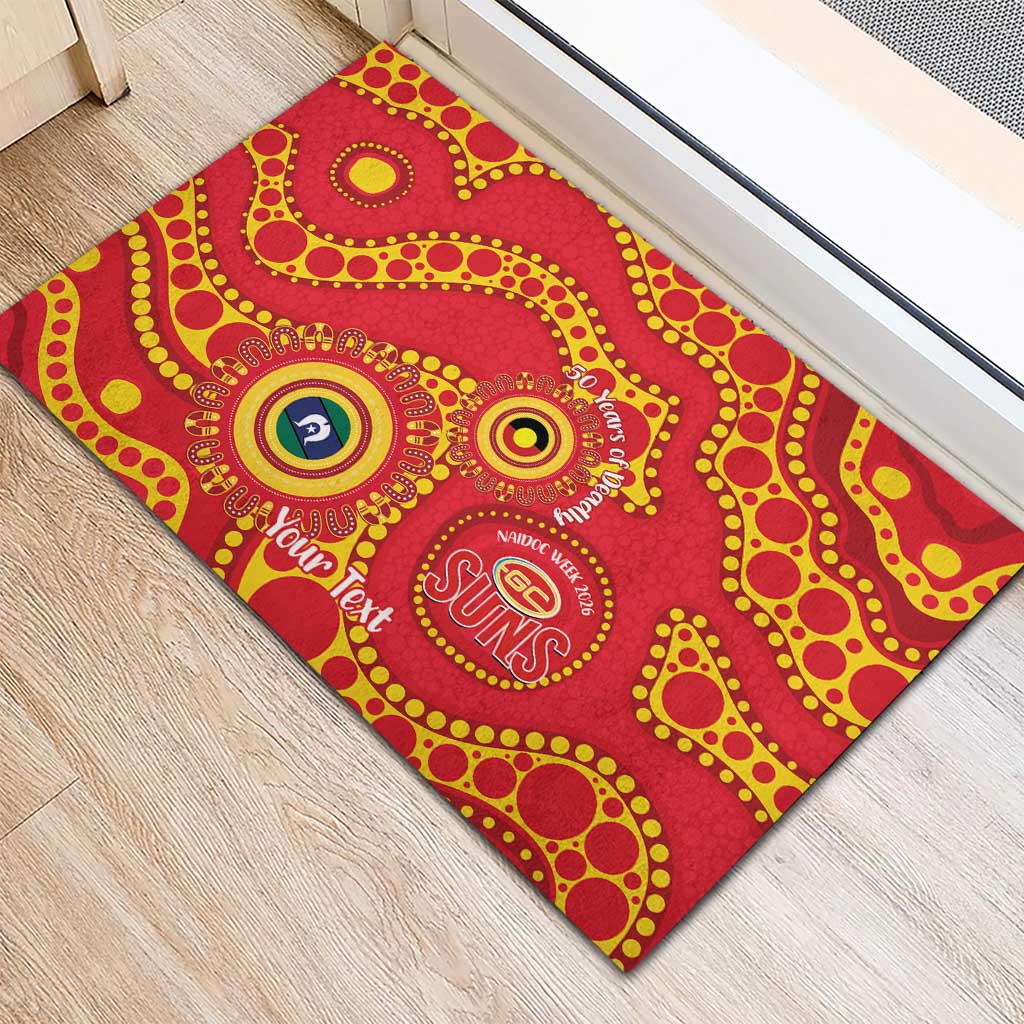 Suns NAIDOC Week 2026 Personalised Rubber Doormat 50 Years of Deadly Aboriginal Art