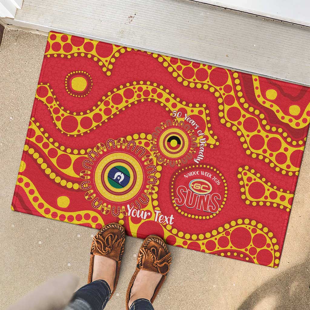 Suns NAIDOC Week 2026 Personalised Rubber Doormat 50 Years of Deadly Aboriginal Art