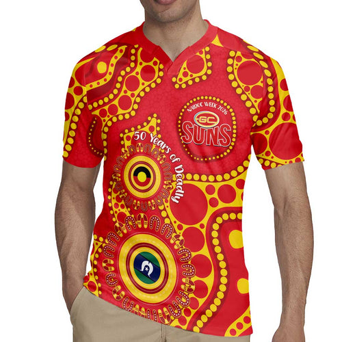Suns NAIDOC Week 2026 Personalised Rugby Jersey 50 Years of Deadly Aboriginal Art