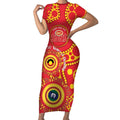 Suns NAIDOC Week 2026 Personalised Short Sleeve Bodycon Dress 50 Years of Deadly Aboriginal Art