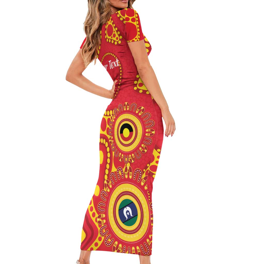 Suns NAIDOC Week 2026 Personalised Short Sleeve Bodycon Dress 50 Years of Deadly Aboriginal Art