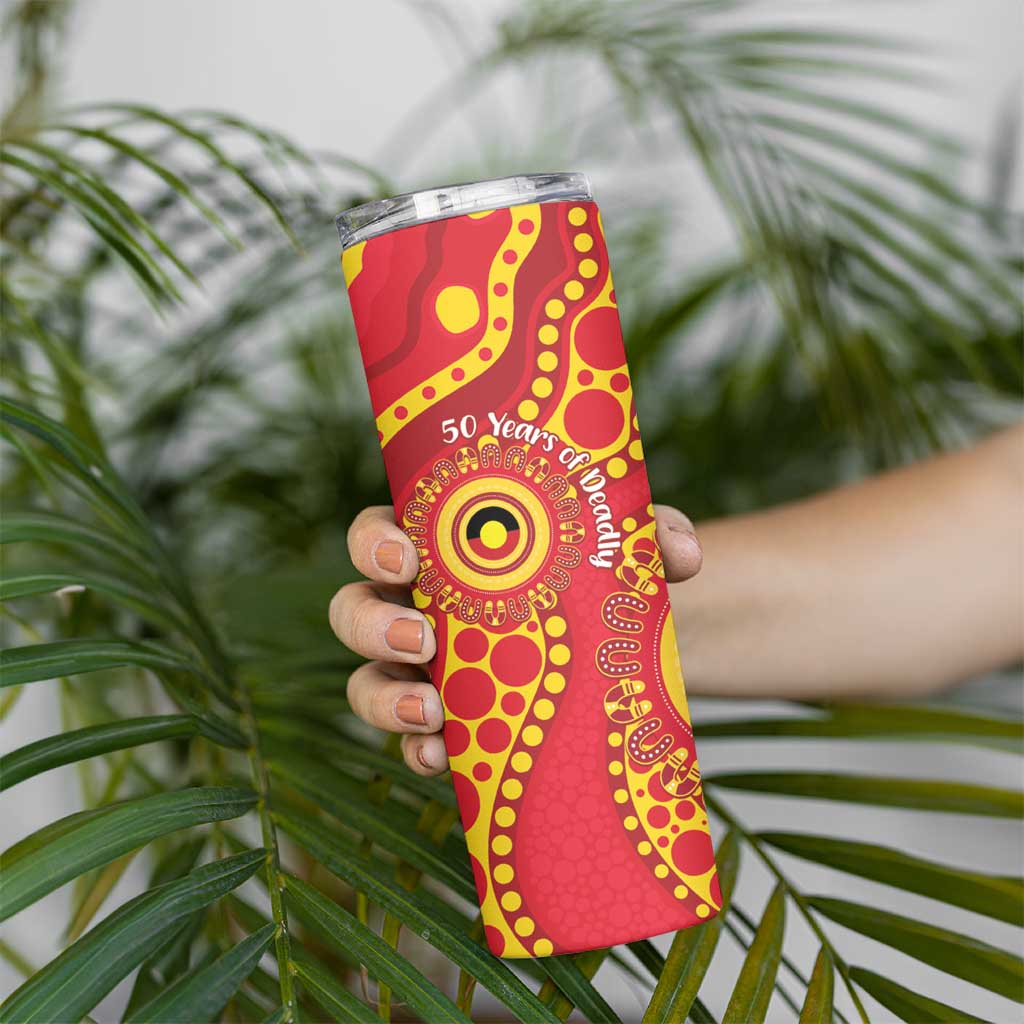 Suns NAIDOC Week 2026 Personalised Skinny Tumbler 50 Years of Deadly Aboriginal Art