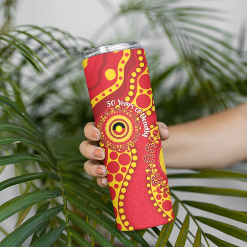 Suns NAIDOC Week 2026 Personalised Skinny Tumbler 50 Years of Deadly Aboriginal Art
