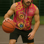 Suns NAIDOC Week 2026 Personalised Sleeveless Zip Hoodie 50 Years of Deadly Aboriginal Art