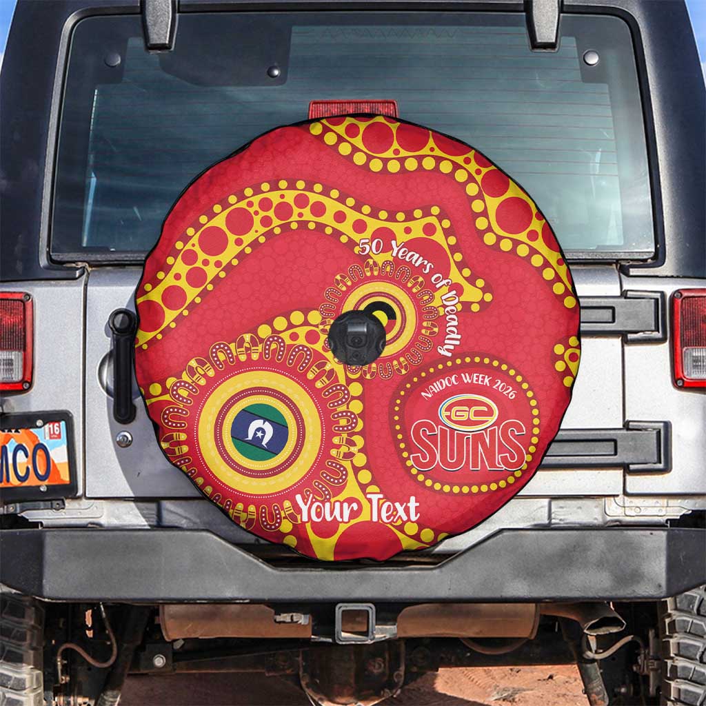 Suns NAIDOC Week 2026 Personalised Spare Tire Cover 50 Years of Deadly Aboriginal Art