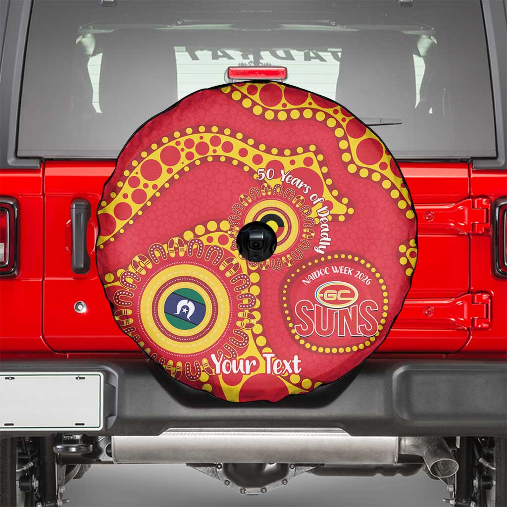 Suns NAIDOC Week 2026 Personalised Spare Tire Cover 50 Years of Deadly Aboriginal Art