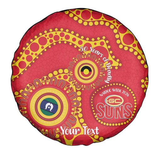 Suns NAIDOC Week 2026 Personalised Spare Tire Cover 50 Years of Deadly Aboriginal Art
