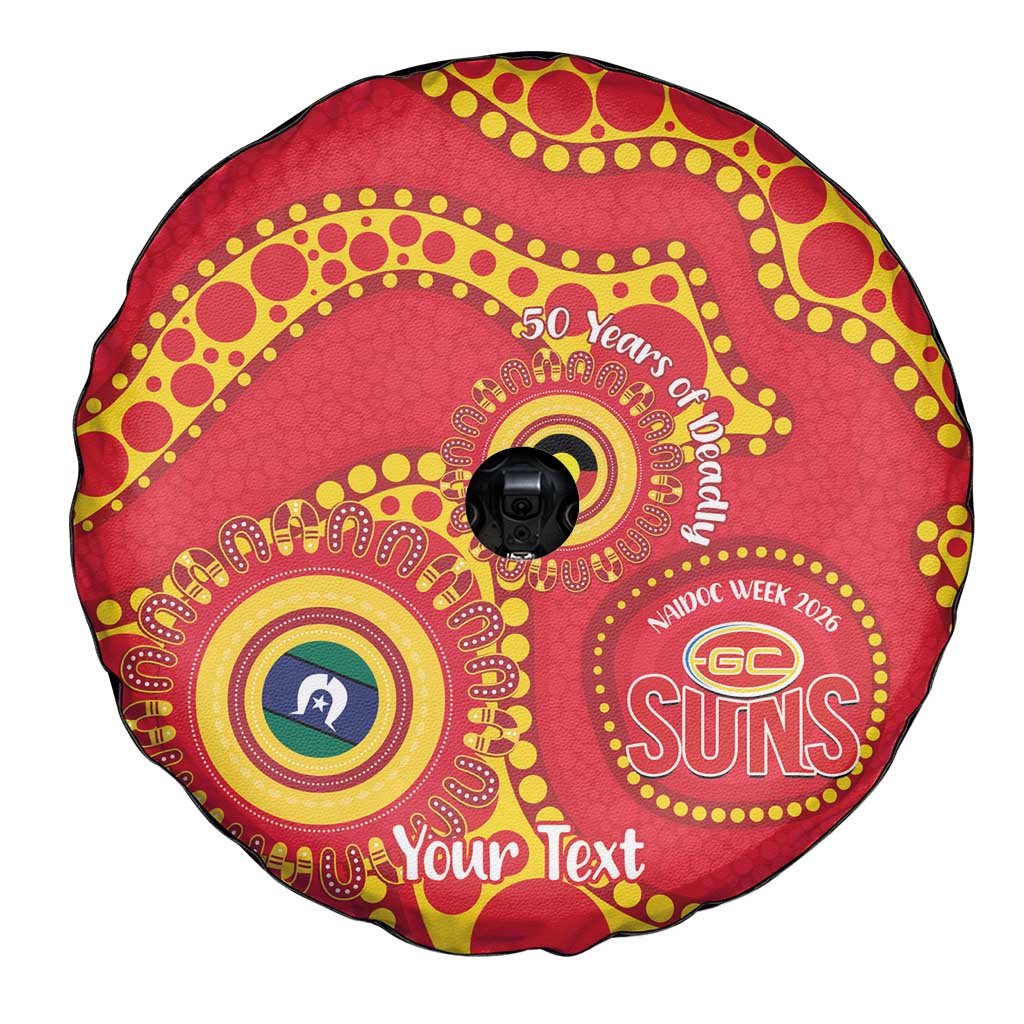 Suns NAIDOC Week 2026 Personalised Spare Tire Cover 50 Years of Deadly Aboriginal Art