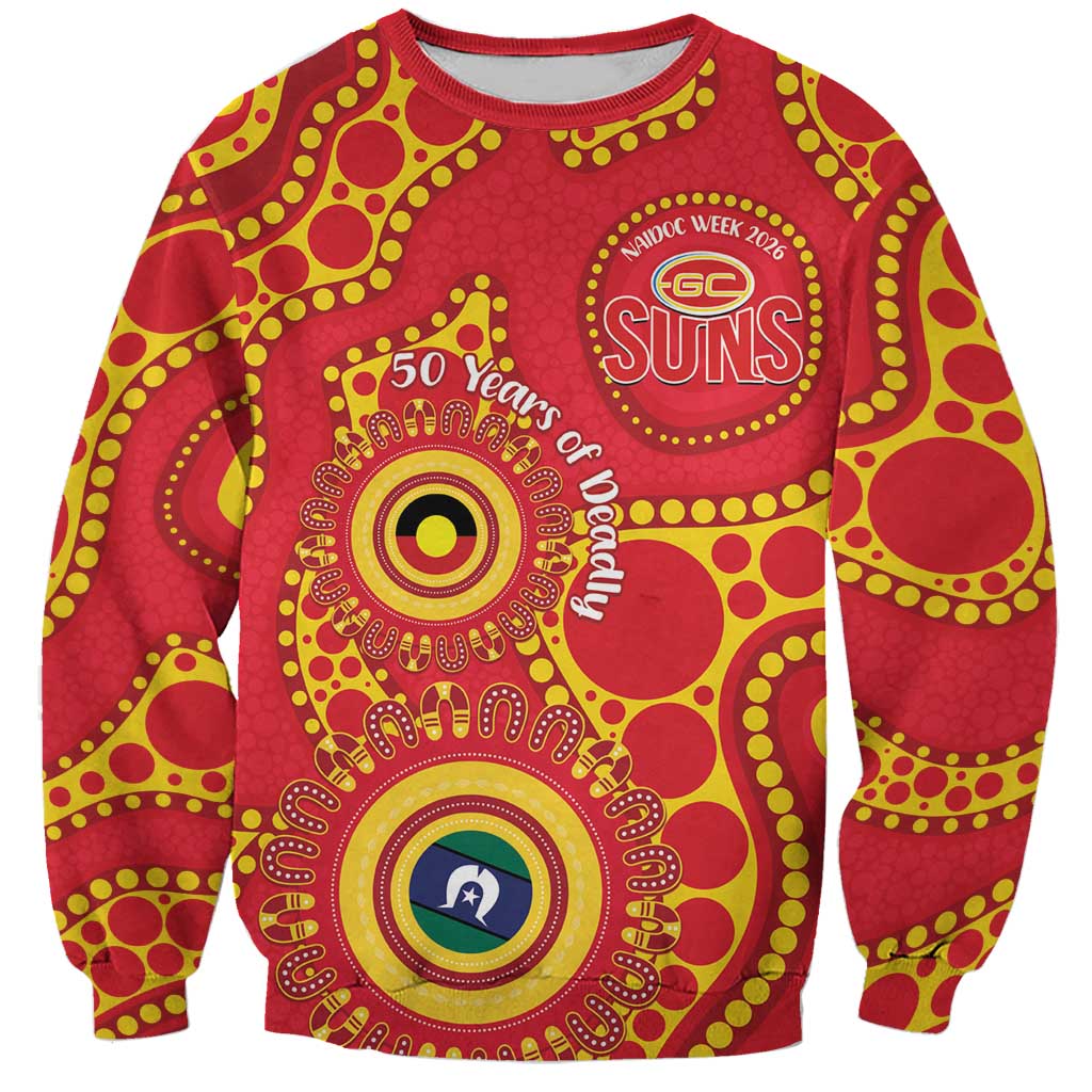 Suns NAIDOC Week 2026 Personalised Sweatshirt 50 Years of Deadly Aboriginal Art