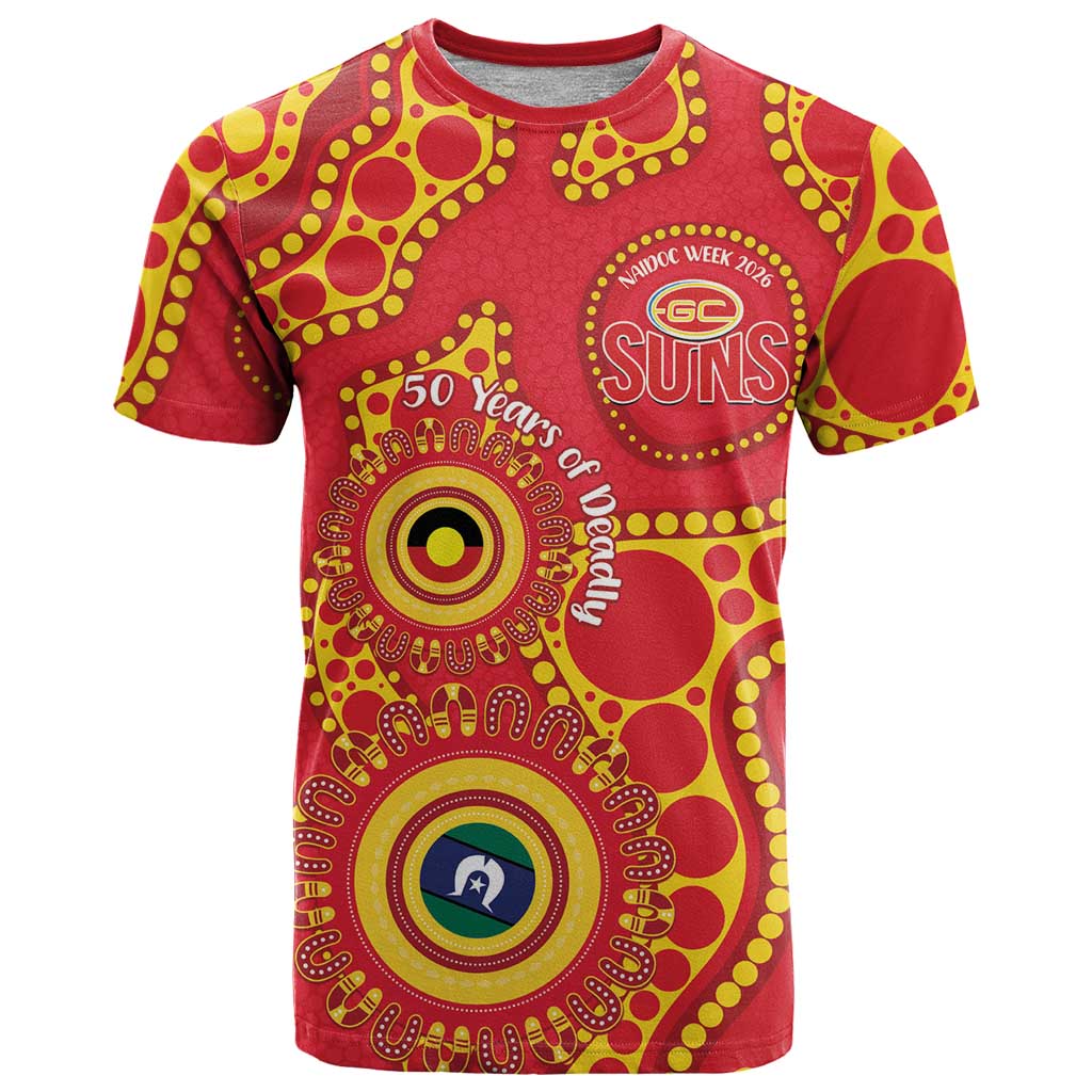 Suns NAIDOC Week 2026 Personalised T Shirt 50 Years of Deadly Aboriginal Art
