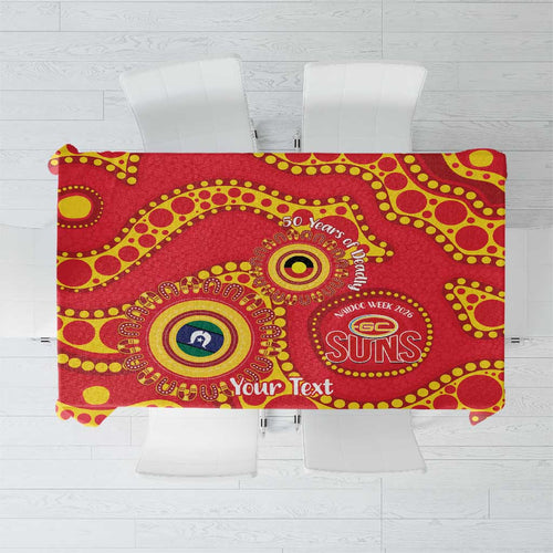 Suns NAIDOC Week 2026 Personalised Tablecloth 50 Years of Deadly Aboriginal Art