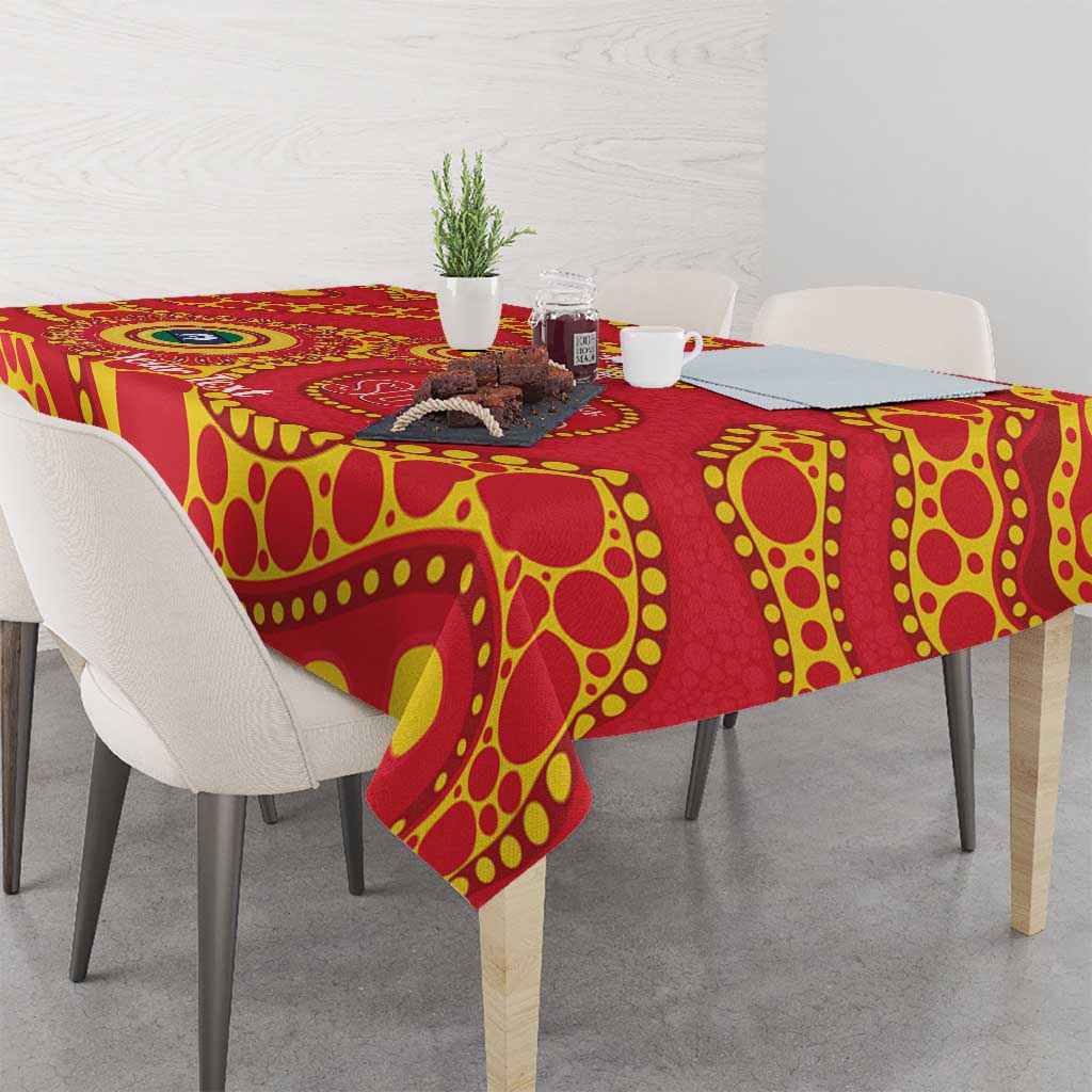Suns NAIDOC Week 2026 Personalised Tablecloth 50 Years of Deadly Aboriginal Art
