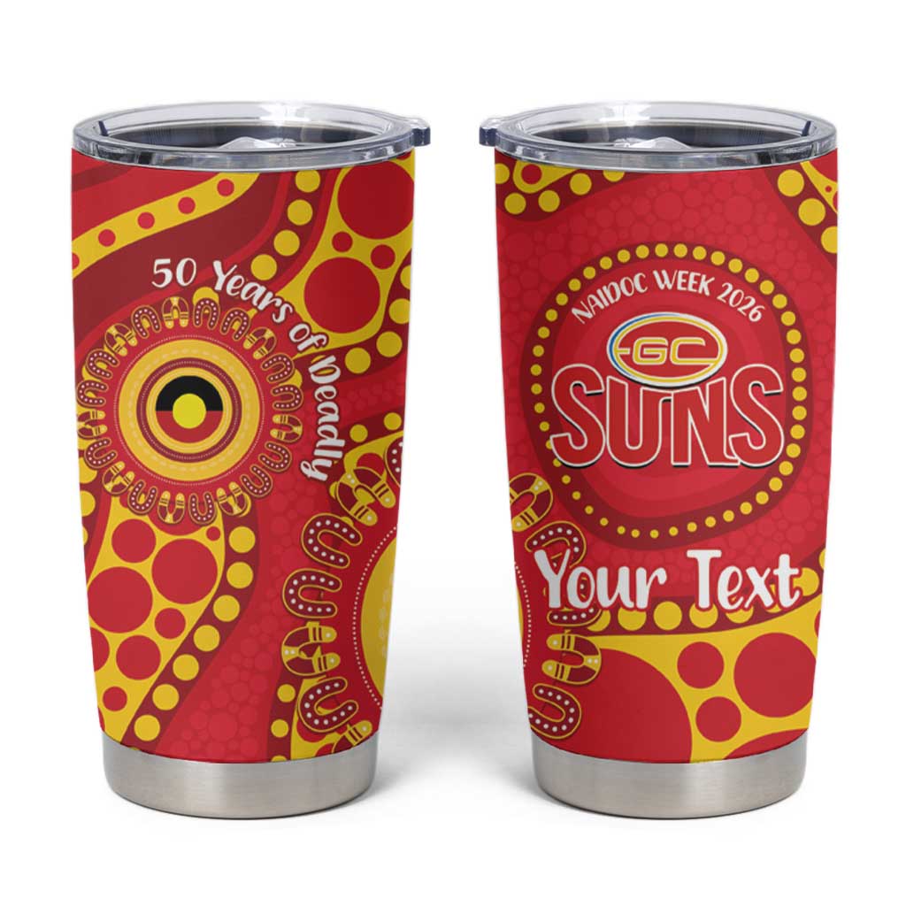 Suns NAIDOC Week 2026 Personalised Tumbler Cup 50 Years of Deadly Aboriginal Art