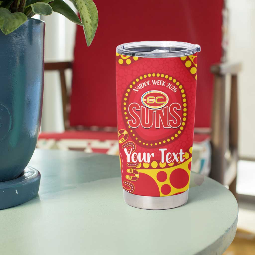 Suns NAIDOC Week 2026 Personalised Tumbler Cup 50 Years of Deadly Aboriginal Art