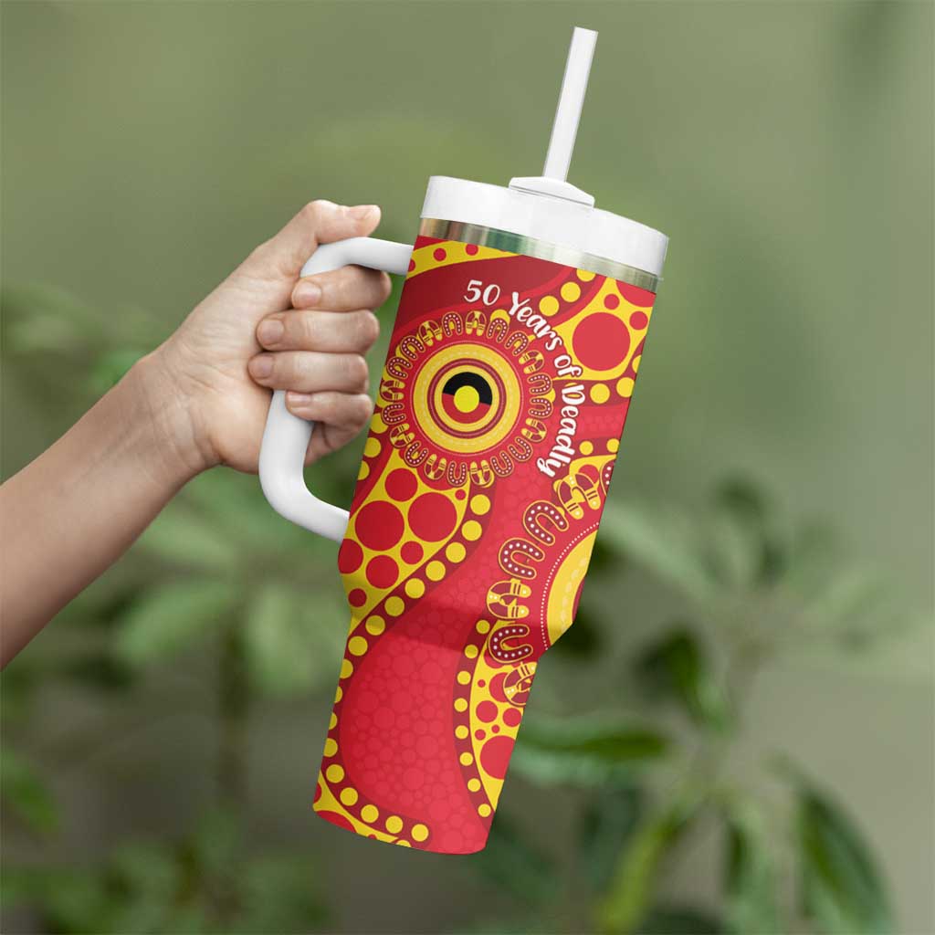 Suns NAIDOC Week 2026 Personalised Tumbler With Handle 50 Years of Deadly Aboriginal Art