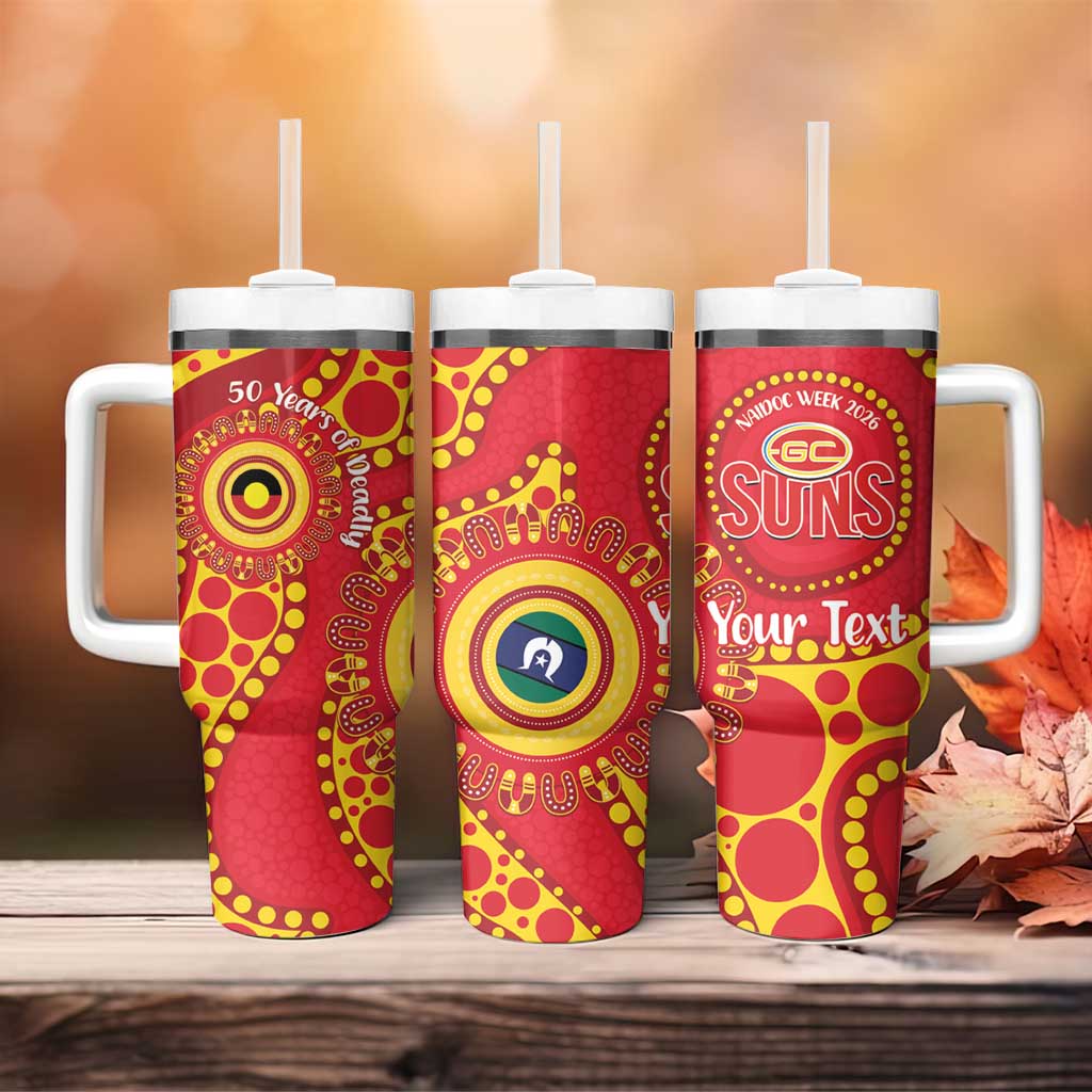 Suns NAIDOC Week 2026 Personalised Tumbler With Handle 50 Years of Deadly Aboriginal Art
