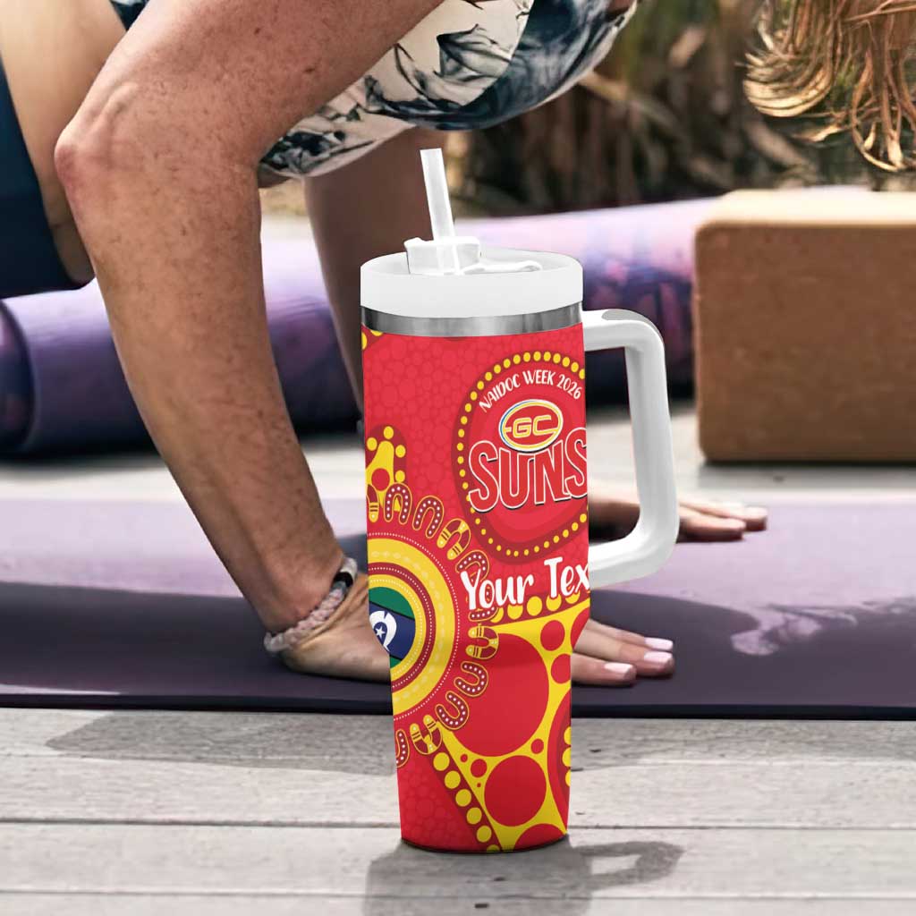 Suns NAIDOC Week 2026 Personalised Tumbler With Handle 50 Years of Deadly Aboriginal Art