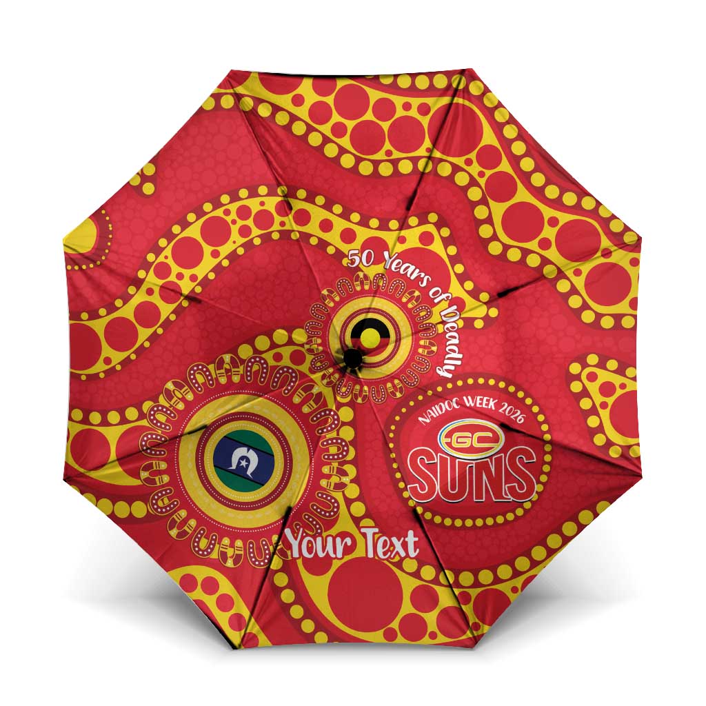 Suns NAIDOC Week 2026 Personalised Umbrella 50 Years of Deadly Aboriginal Art