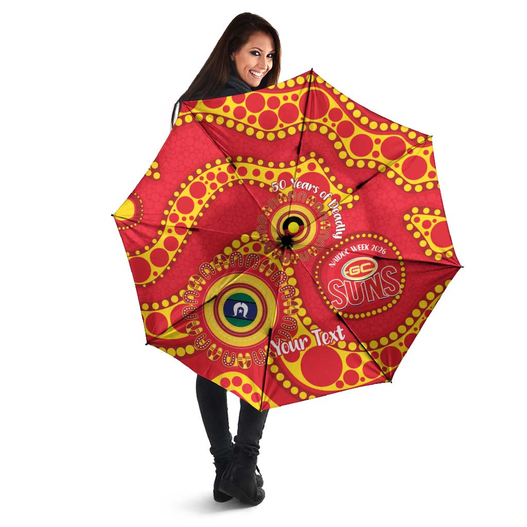 Suns NAIDOC Week 2026 Personalised Umbrella 50 Years of Deadly Aboriginal Art