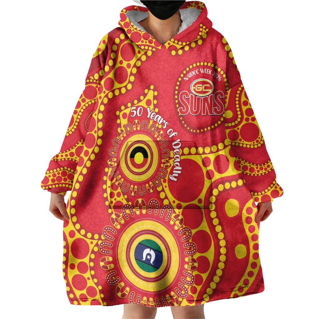 Suns NAIDOC Week 2026 Personalised Wearable Blanket Hoodie 50 Years of Deadly Aboriginal Art