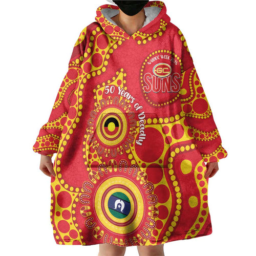 Suns NAIDOC Week 2026 Personalised Wearable Blanket Hoodie 50 Years of Deadly Aboriginal Art