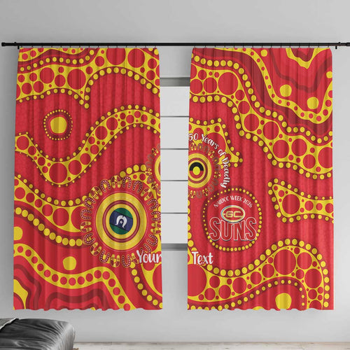 Suns NAIDOC Week 2026 Personalised Window Curtain 50 Years of Deadly Aboriginal Art