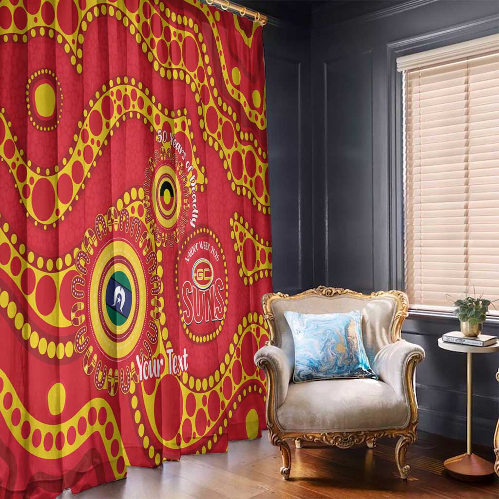 Suns NAIDOC Week 2026 Personalised Window Curtain 50 Years of Deadly Aboriginal Art