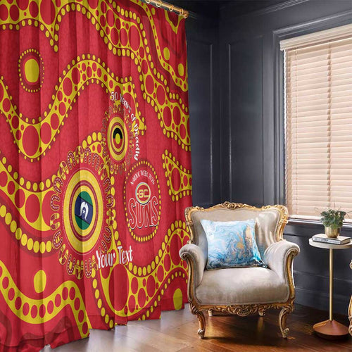 Suns NAIDOC Week 2026 Personalised Window Curtain 50 Years of Deadly Aboriginal Art